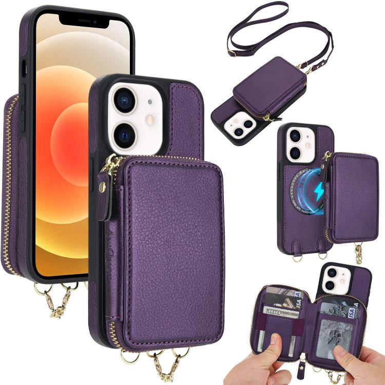 AwQuer 2 in 1 Crossbody Wallet Leather Back Phone Case