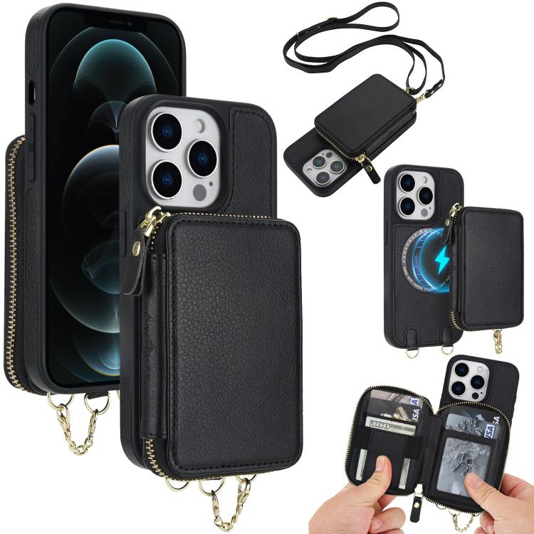 AwQuer 2 in 1 Crossbody Wallet Leather Back Phone Case