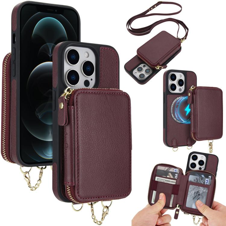 AwQuer 2 in 1 Crossbody Wallet Leather Back Phone Case