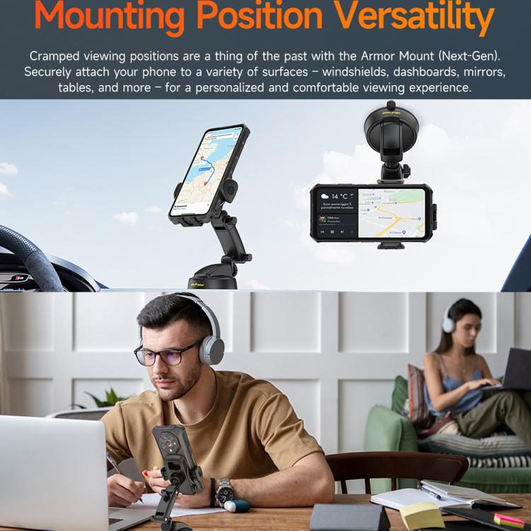Ulefone UAN16 Armor Mount Car / Desk Phone Holder, Enhanced Model