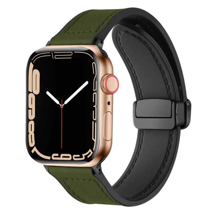 xDfind Crazy Horse Pattern Silicone Skin Magnetic Buckle Watch Band
