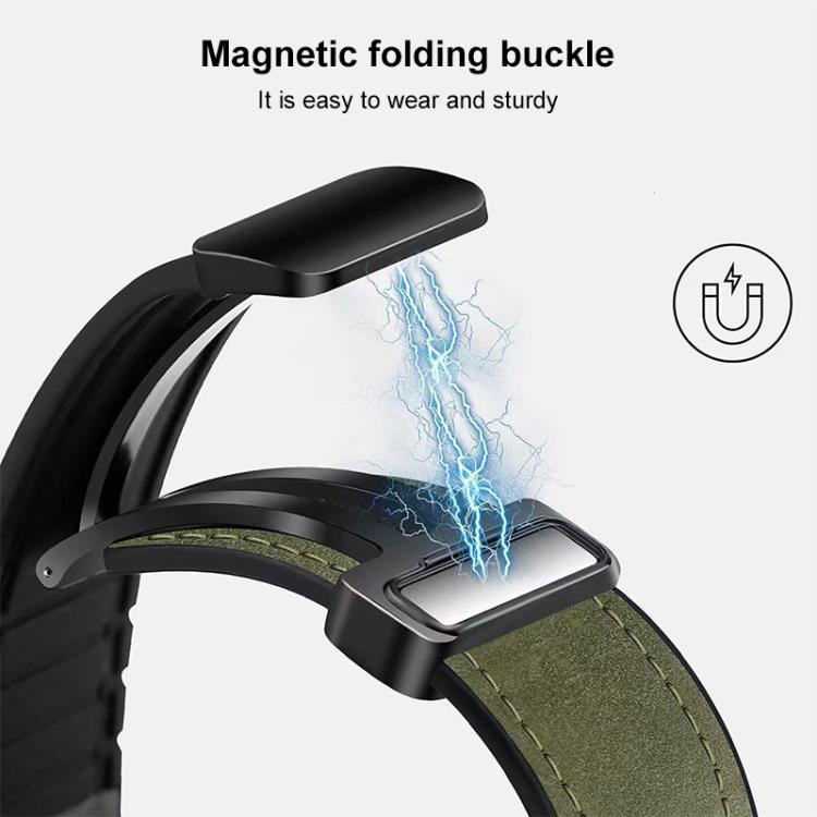 xDfind Crazy Horse Pattern Silicone Skin Magnetic Buckle Watch Band
