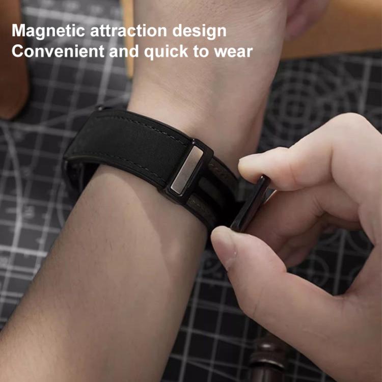 xDfind Crazy Horse Pattern Silicone Skin Magnetic Buckle Watch Band