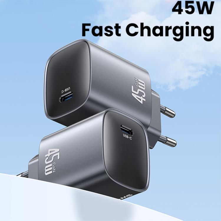 USAMS CC323 T66 45W USB-C / Type-C GaN Fast Charger, EU Plug