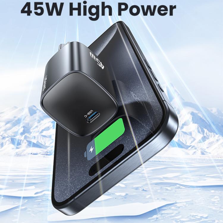 USAMS CC323 T66 45W USB-C / Type-C GaN Fast Charger, EU Plug