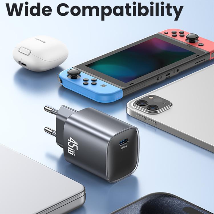 USAMS CC323 T66 45W USB-C / Type-C GaN Fast Charger, EU Plug