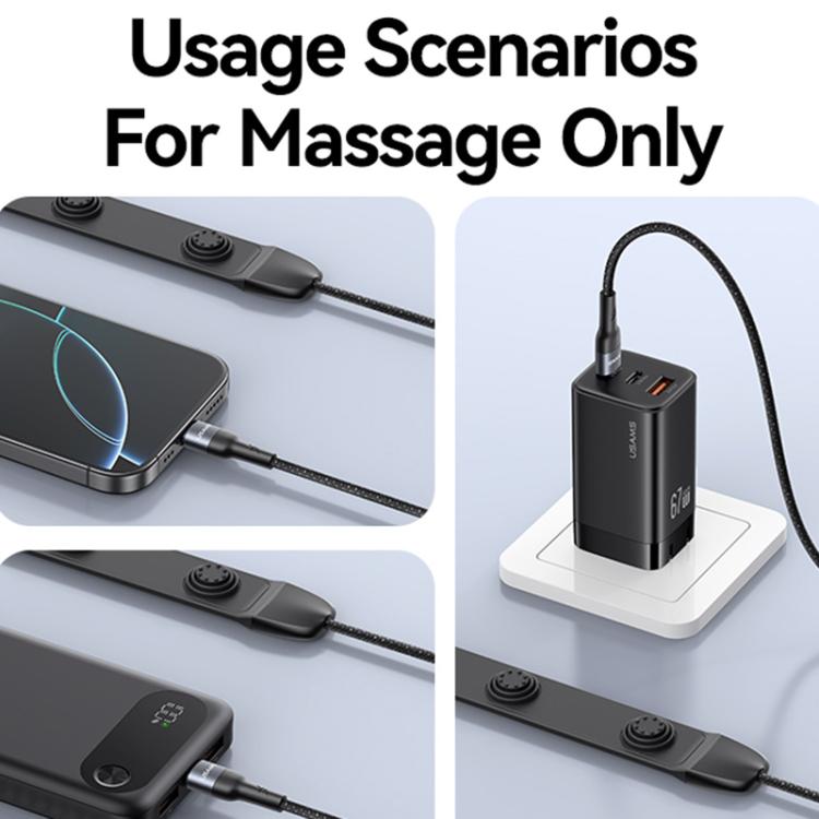 USAMS SJ759 U89 100W Fast Data Charging Cable with Massager, Length: 1.4m, SJ759USB01