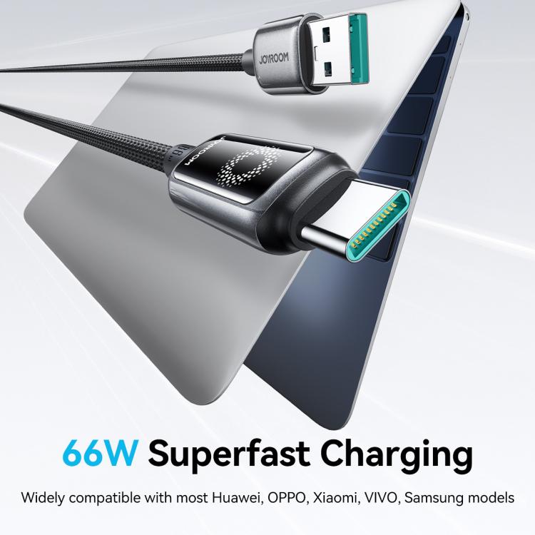 JOYROOM S-A55 StarFlight Series 66W USB to Type-C Auto Power-Off Fast Charging Data Cable, USB to Type-C
