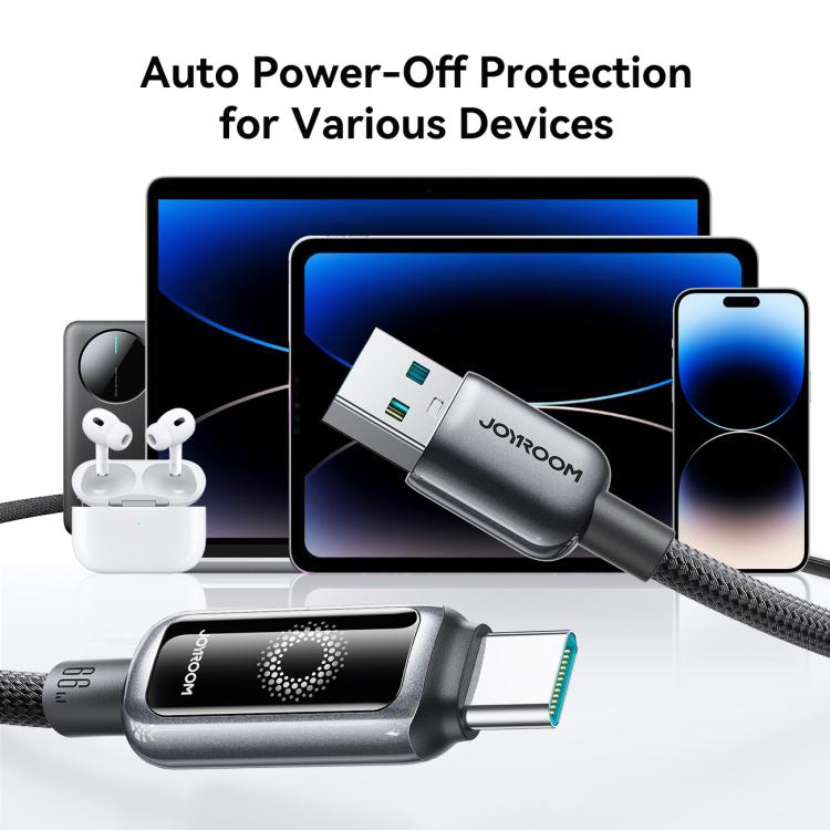 JOYROOM S-A55 StarFlight Series 66W USB to Type-C Auto Power-Off Fast Charging Data Cable, USB to Type-C