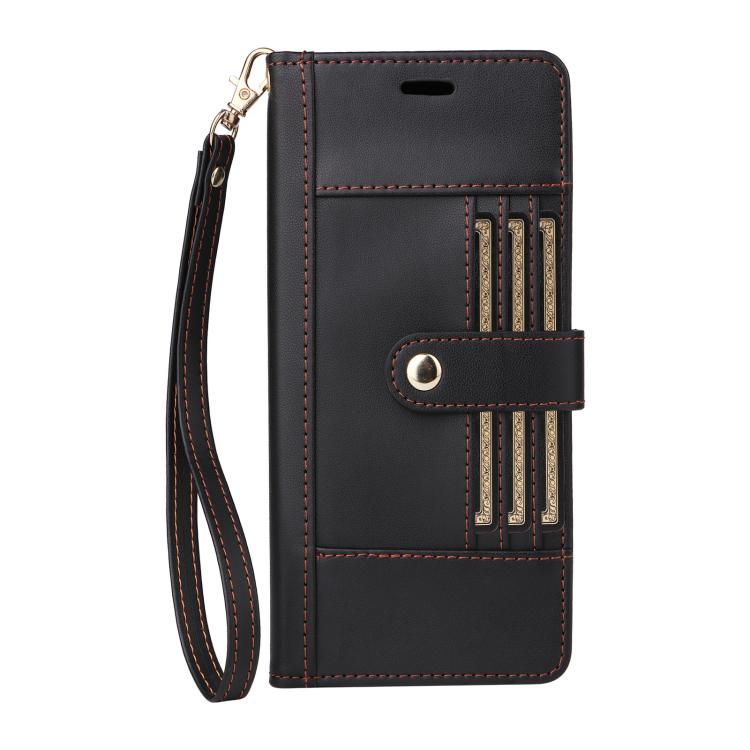 Six Card Slots Buckle Leather Phone Case with Lanyard, For iPhone 17 Pro Max, For iPhone 17 Pro, For iPhone 17, For iPhone 17 Air