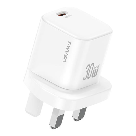 USAMS CC276 30W GaN USB-C / Type-C Port Mini Fast Charger, UK Plug
