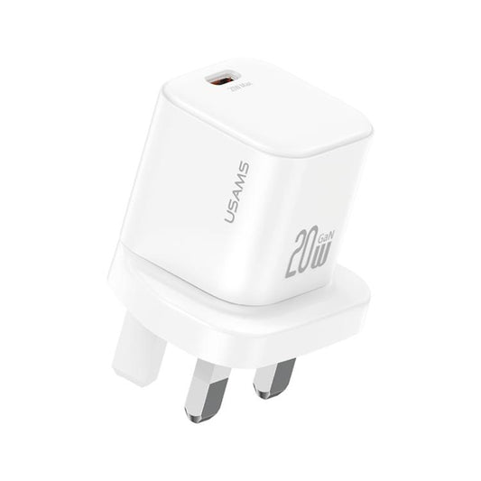 USAMS CC274 20W GaN USB-C / Type-C Port Mini Fast Charger, UK Plug