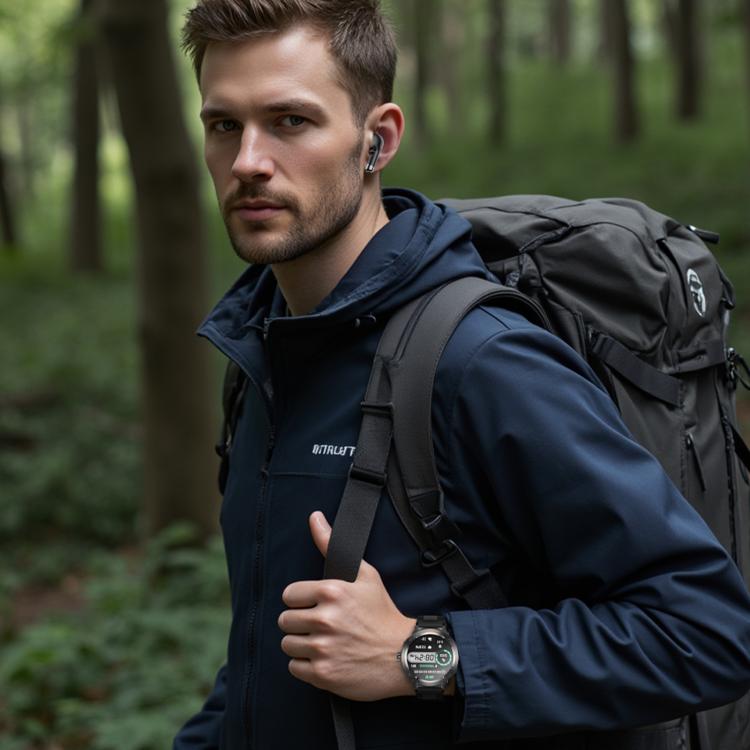 D13 Écouteurs Bluetooth 2 en 1 Montre connectée avec fonction d'appel, supporte les appels Bluetooth / NFC / surveillance de la santé, bracelet en silicone, bracelet en acier à 3 perles, bracelet en acier milanais