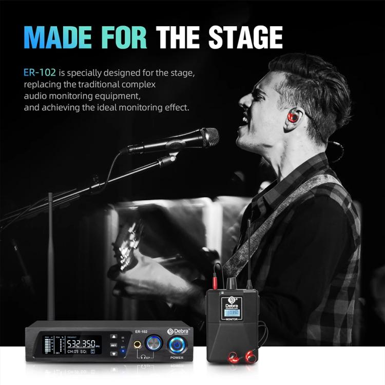 DEBRA ER-102 Professional Stage Wireless Audio Return Monitoring System with One Receiver