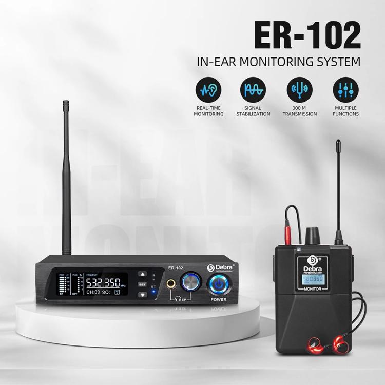 DEBRA ER-102 Professional Stage Wireless Audio Return Monitoring System with One Receiver