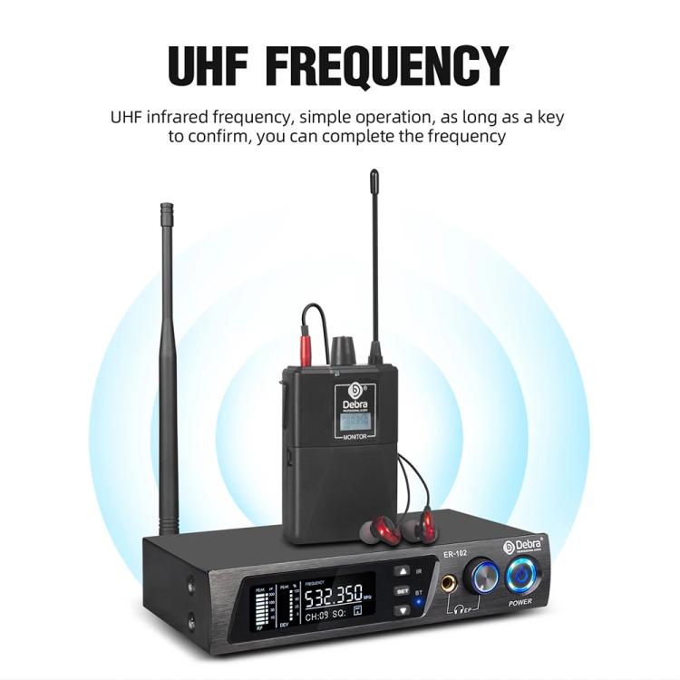 DEBRA ER-102 Professional Stage Wireless Audio Return Monitoring System with One Receiver