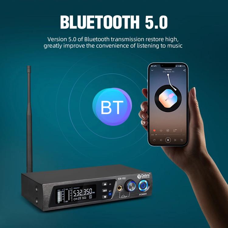 DEBRA ER-102 Professional Stage Wireless Audio Return Monitoring System with One Receiver