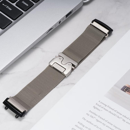 Parachute Snap Buckle Milanese Stainless Steel Watch Band, For Amazfit T-Rex 3, For Amazfit T-Rex 2, For Amazfit T-Rex Pro