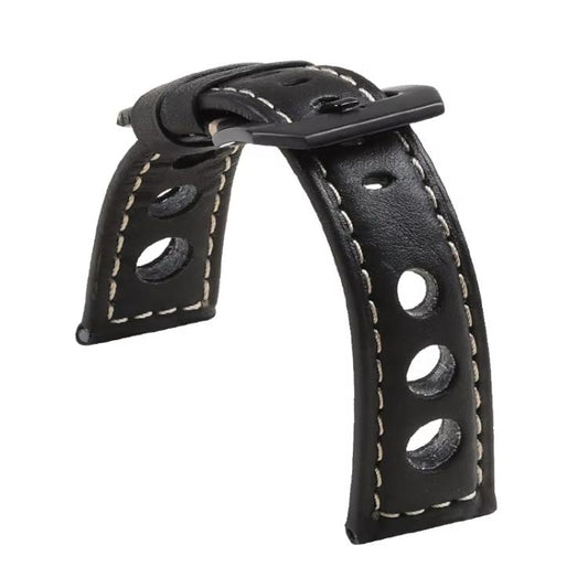 xDfind Bracelet de montre en cuir véritable respirant à trois trous, 20mm, 22mm, 24mm