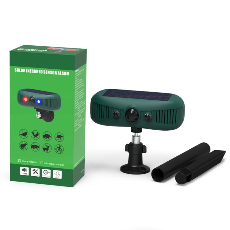 N911Y Outdoor Infrared Sensor Sound and Light Alarm Solar Ultrasonic Animal Repellent