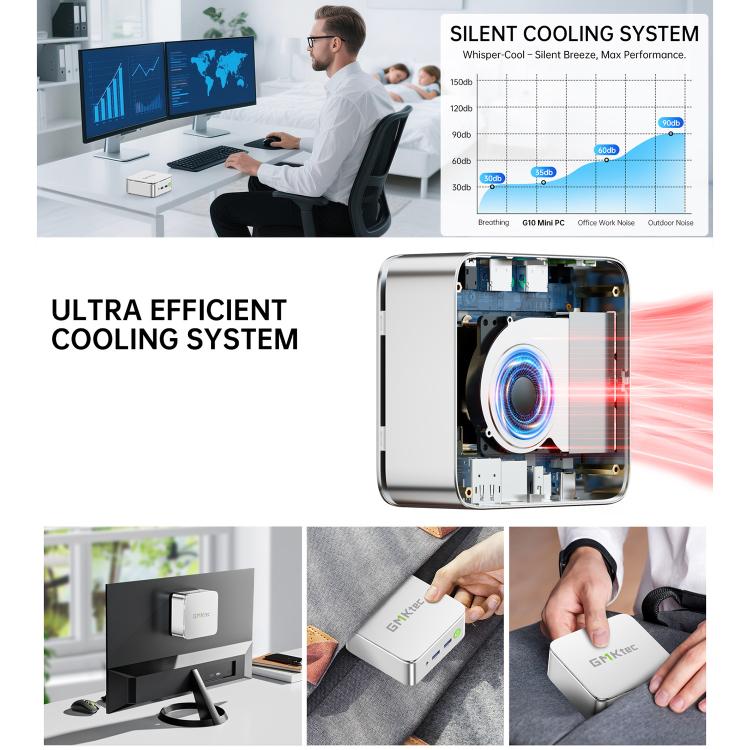 GMKtec NucBox G10 Mini PC, AMD Ryzen 5 3500U, Windows 11 Pro, WiFi, BT, HDTV, DisplayPort