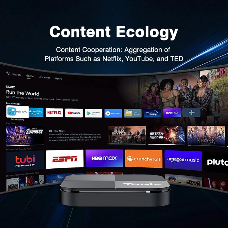 Boîtier Smart TV Tanix TX5 Plus Android 14 avec télécommande, Amlogic S905X5M Quad-Core, 2 Go+16 Go