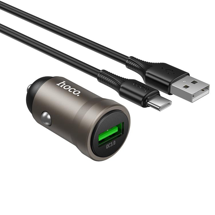 hoco Z62 Energy QC3.0 18W USB-A Single Port Car Charger Set with USB to USB-C / Type-C Cable