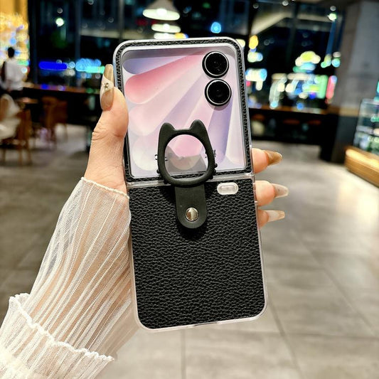 Transparent Frame Jelly PU + PC Phone Case with Ring Holder