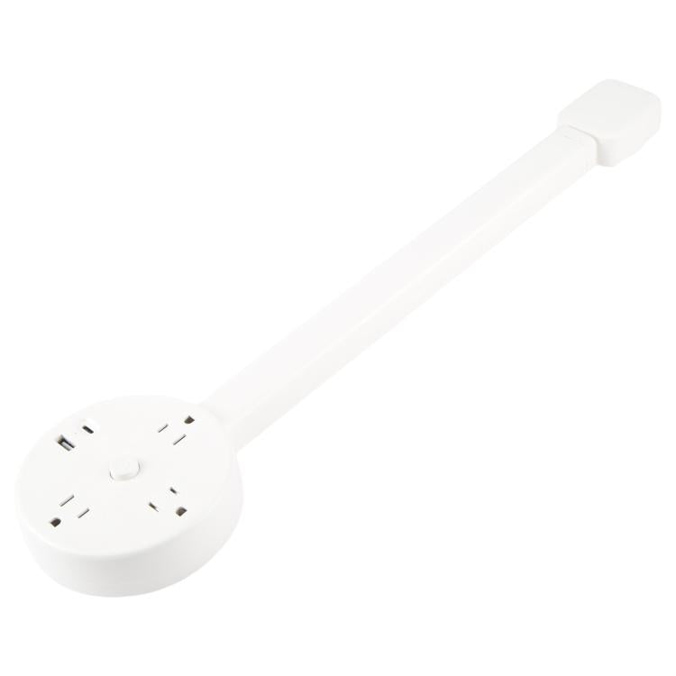US Plug Round Power Outlet Extender Power Socket Extension Tool with USB / Type-C Fast Charging