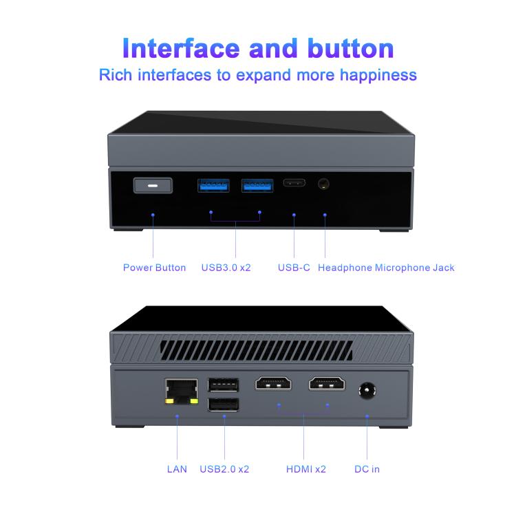 GXMO GX59 Windows 11 Mini PC, 16GB+512GB, Intel 12th Gen Celeron N5095 Quad-Core Processor