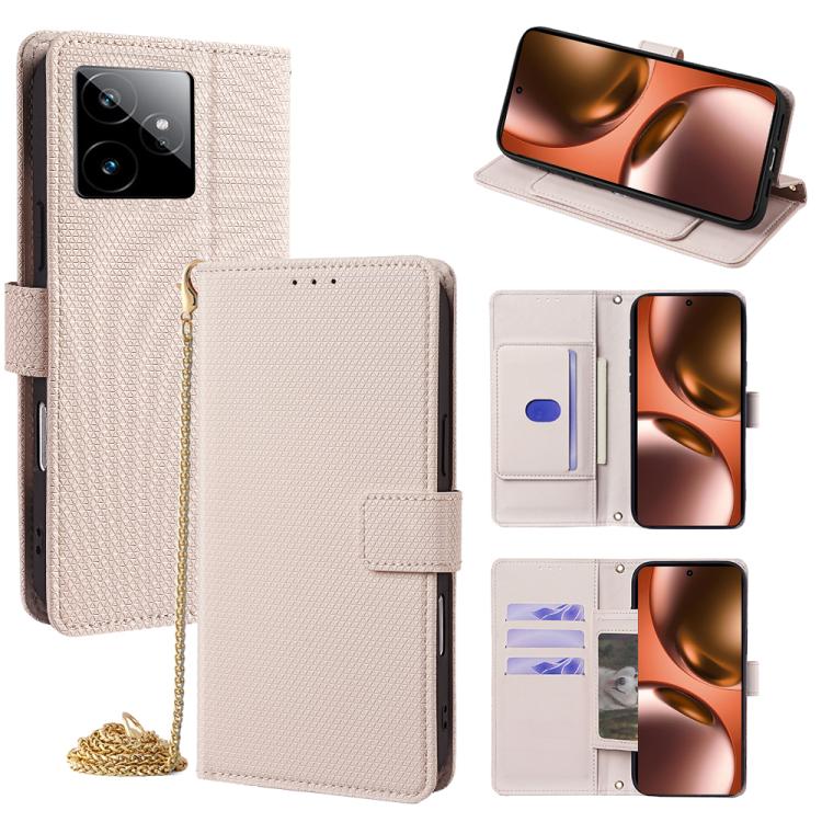 Crossbody Chain Triangle Leather Phone Case, For Realme Neo8 5G, For Realme 16 Pro+ 5G, For Realme 16 Pro 5G, For Realme C85 5G, For Realme C85 Pro 4G, For Realme GT7 5G