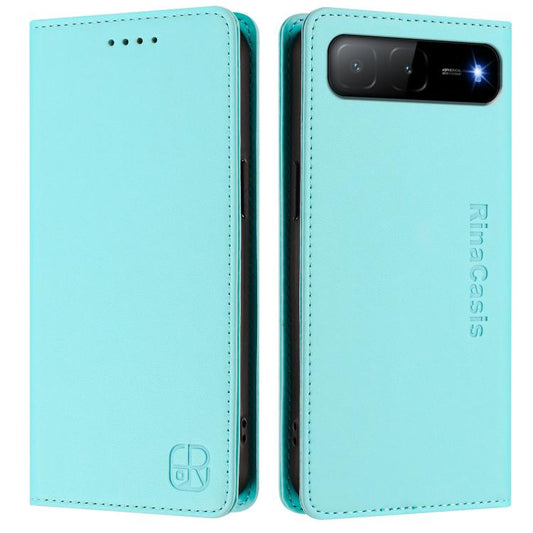 RC01 Dual-Folded Magnetic Suction RFID Leather Phone Case, For Tecno Spark Go 5G 2025 / Hot 60i 5G