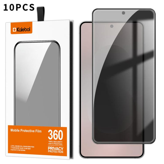 10pcs Kalebol High-Aluminum Screen-Printed Full-Coverage Black-Border Privacy Tempered Glass Film
