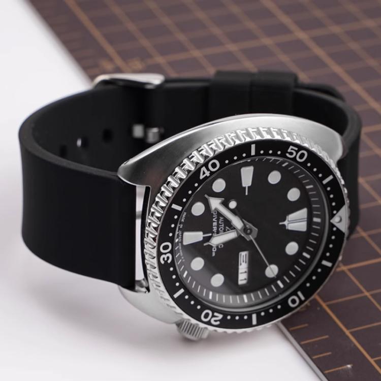 Stainless Steel Silver Pin Buckle Solid Color Silicone Waterproof Watch Band, 20mm, 21mm, 22mm, 24mm