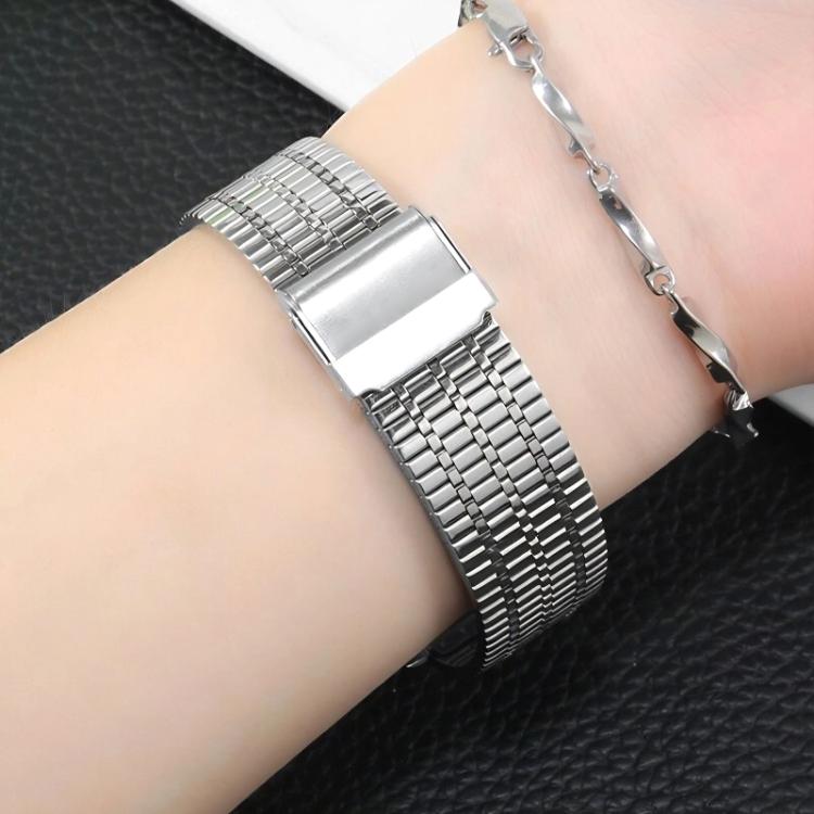 Metal Frame Integrated Seven Beads Buckle Stainless Steel Watch Band