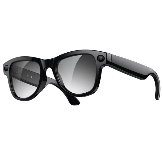 M02 Ultra 8MP Camera AI Smart Glasses Photochromic Lenses, with Black Charging Case, with Brown Charging Case