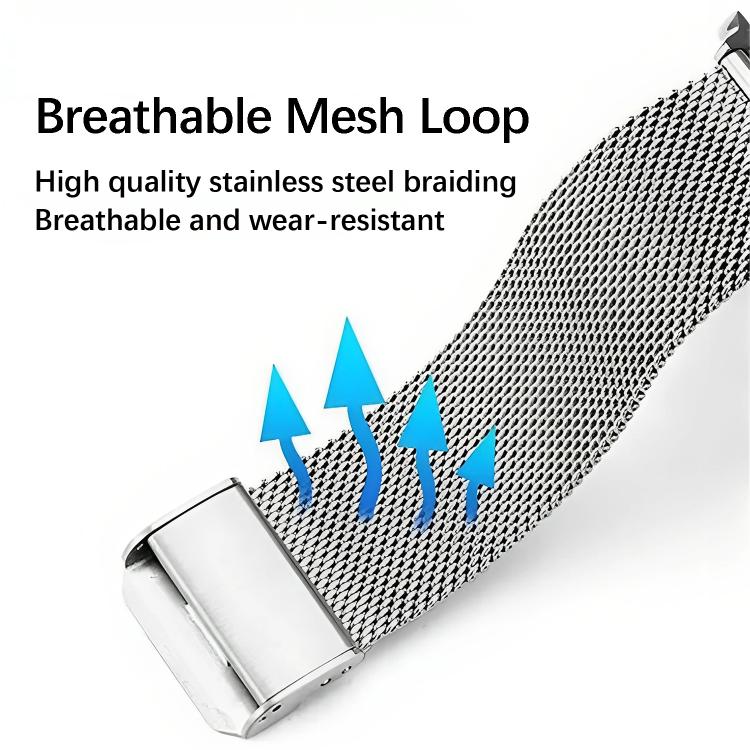 Fine Mesh Buckle Metal Stainless Steel Watch Band