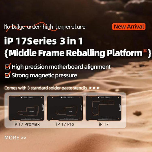 Qianli 3 in 1 Magnetic Middle Frame Reballing Platform for iPhone 17 / 17 Pro / 17Pro Max, Qianli 3 in 1