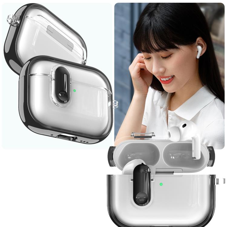 Clear Electroplating Wireless Earphones Case with Switch, For AirPods Pro 3, For AirPods 4, For AirPods Pro 2, For AirPods Pro