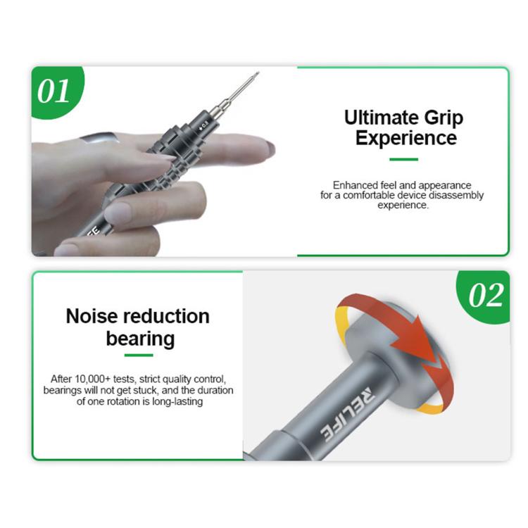 RELIFE RL-730A 5 in 1 Steel Cannon King Classic Series Aluminum Alloy Screwdriver Set, 5 in 1 Set