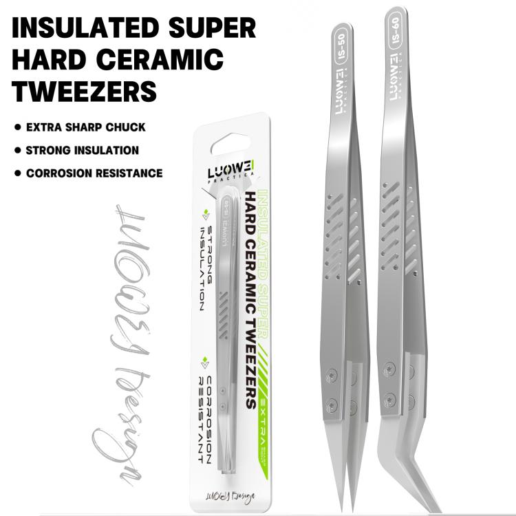 LUOWEI High-Temperature Resistant Insulating Non-Magnetic Tweezers, IS-50, IS-60