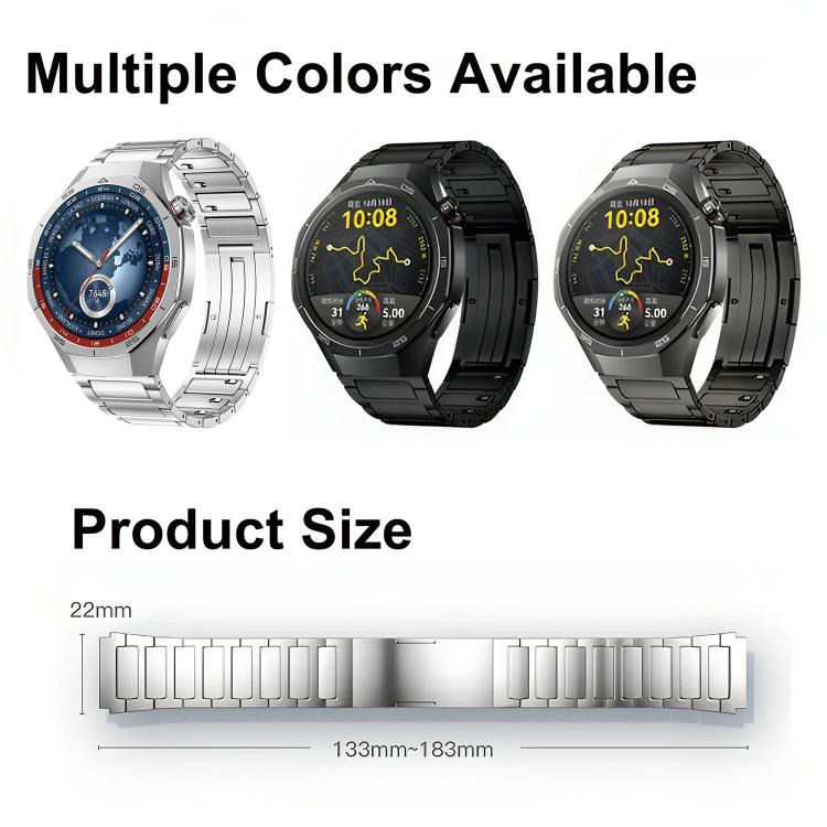 H-Shaped Detachable Press Folding Clasp Titanium Alloy Watch Band, 22mm