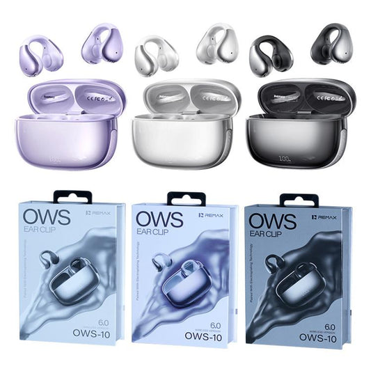 Écouteurs Bluetooth stéréo sans fil avec clip, musique et appels, REMAX OWS-10, OWS-10