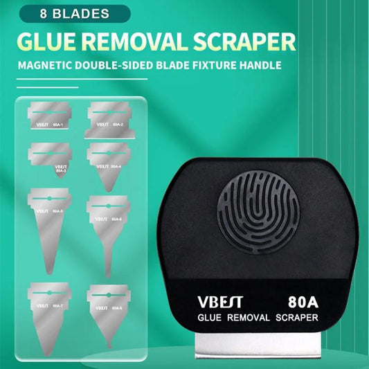 BEST VBST-80A Grattoir magnétique polyvalent double face en acier inoxydable pour l'élimination de la colle, BEST VBST-80A