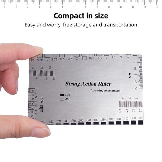 Stainless Steel Guitar String Action Ruler Gauge