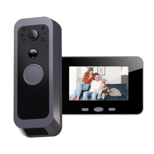 Visiophone Wi-Fi RH-TPD10-W avec écran IPS 4 pouces, audio bidirectionnel, compatible Tuya