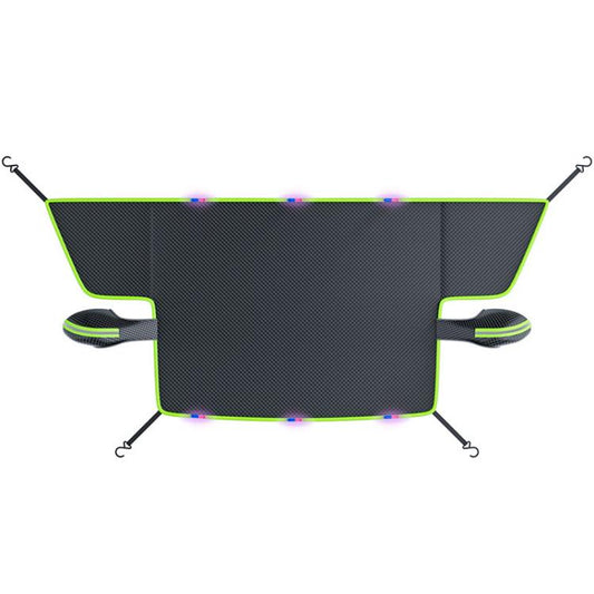SUITU ST-3960 Universal Car Oxford Fabric Snow and Sun Protection Magnetic Front Windshield Half Cover, ST-3960 (Black Orange), ST-3960 (Black Green)
