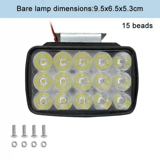Phare LED haute intensité pour moto DC12-85V, ultra-lumineux 15 LED + vis, 15 LED + vis + interrupteur + pince + prise 2,5m, ultra-lumineux 30 LED + vis, 30 LED + vis + interrupteur + pince + prise 2,5m, ultra-lumineux 36 LED + vis