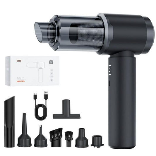 SUITU Aspirateur de voiture sans fil portatif, recharge sans fil, double usage souffleur/aspirateur, vidage du bac à poussière à une touche, bac à poussière ordinaire