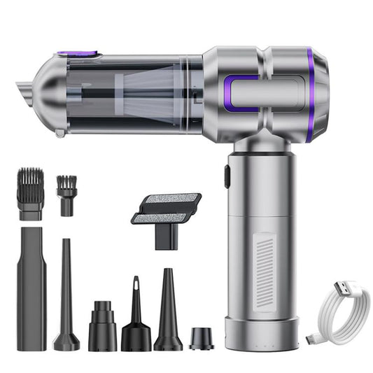 SUITU Aspirateur de voiture portatif, souffleur et aspirateur combinés, batterie amovible, vidage du bac à poussière à une touche, bac à poussière étendu